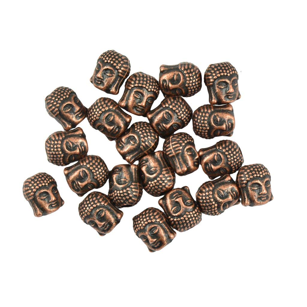 36 Distanziatori A Forma Di Testa Di Buddha In Lega, 6 Colori, Per Braccialetti E Collane Fai Da Te, 12x10x9mm - 3