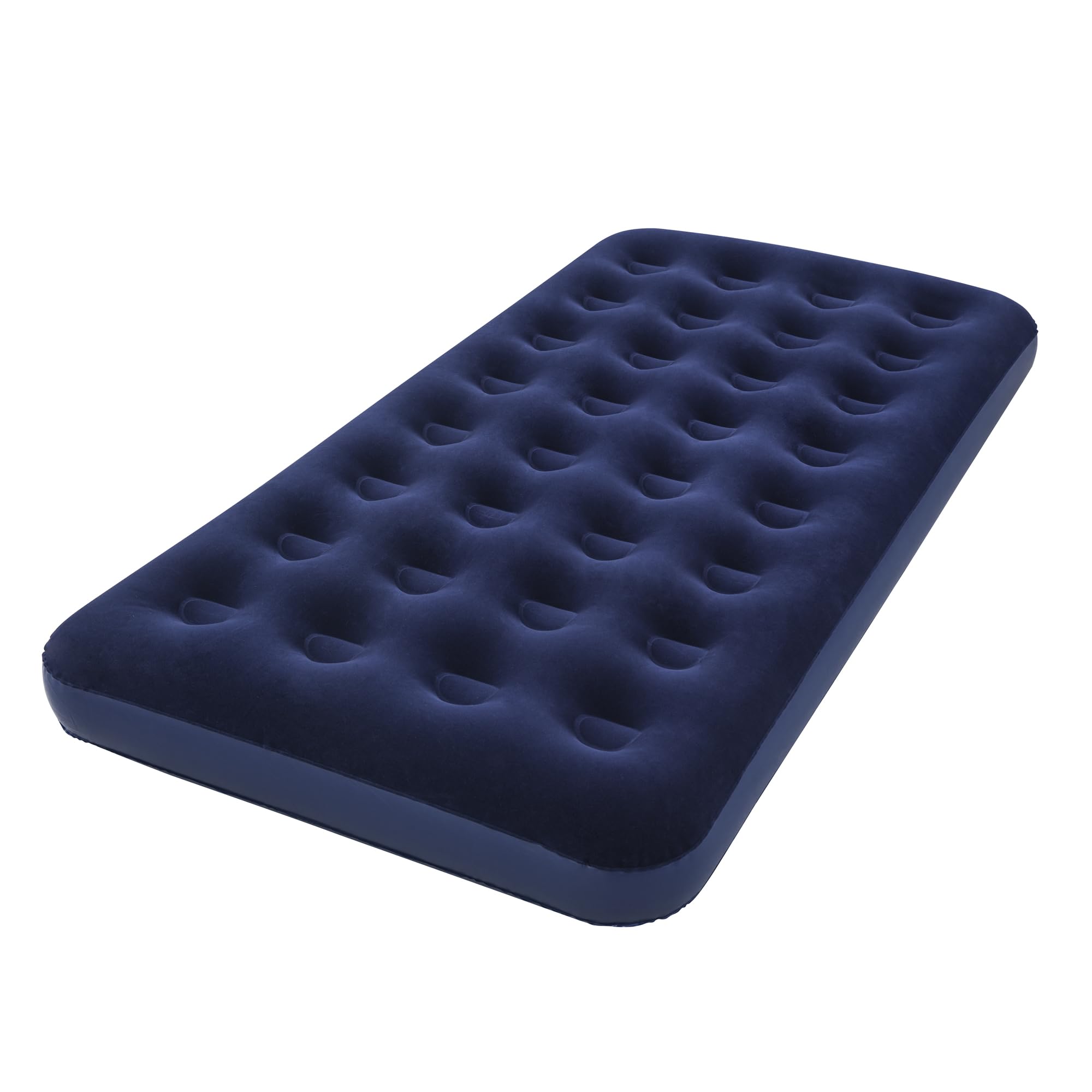 Bestway 67001E Flocked Air Bed Twin, Plastic, Polyster, Blue