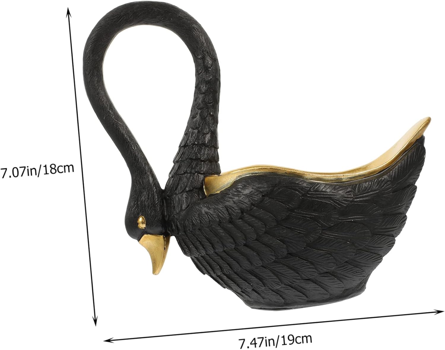 Resin Swan Jewelry Tray Aesthetic Room Decor Organizing Bowl Holder for Keys Trinket Dish