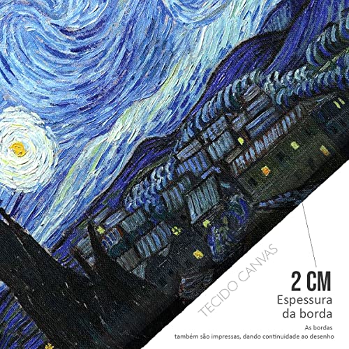 Quadro Grande para Sala Van Gogh Noite Estrelada Decorativo Arte Ambiente Moderna Quarto Casal Escri