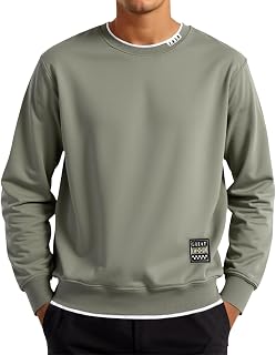 Generic Men's Crewneck Sweatshirt Casual Long Sleeve Lightweight Pullover Top