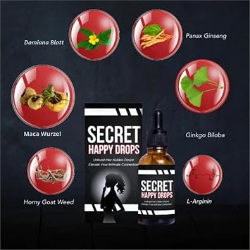 Secret Happy Drops Libido Boost Happy Hormones Drops Increase Sensitivity and Pleasure Increase Energy Levels Promote Relaxation and Promote Improved Blood Circulation (3 Pieces)