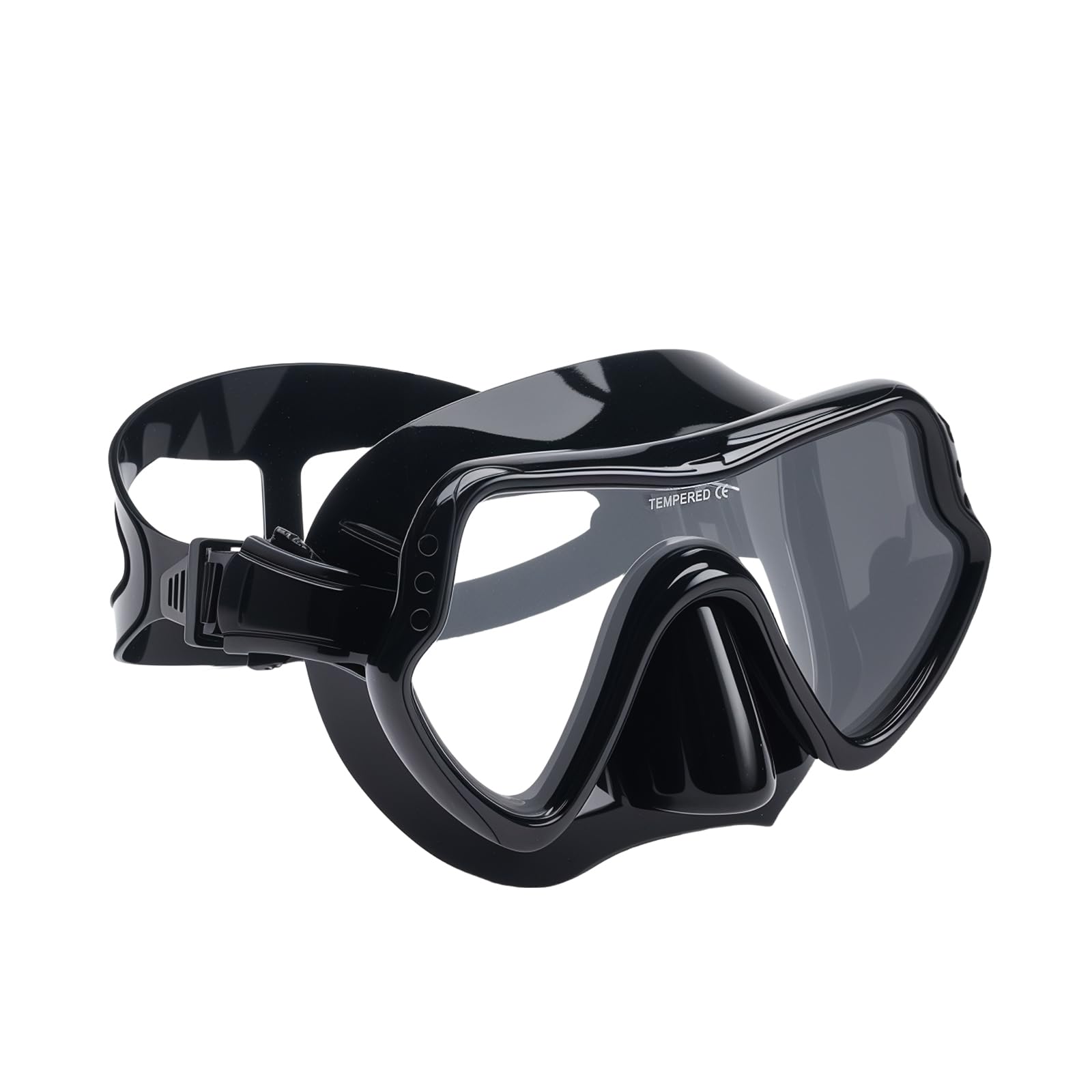 Adult Diving Mask with Nose Cover Anti-fog, HD Tempered Glass Snorkel Mask with Clear 180° Panoramic View, No Leak Swim Pool Goggles for Women Men Youth Unisex Snorkeling Freediving — image 1