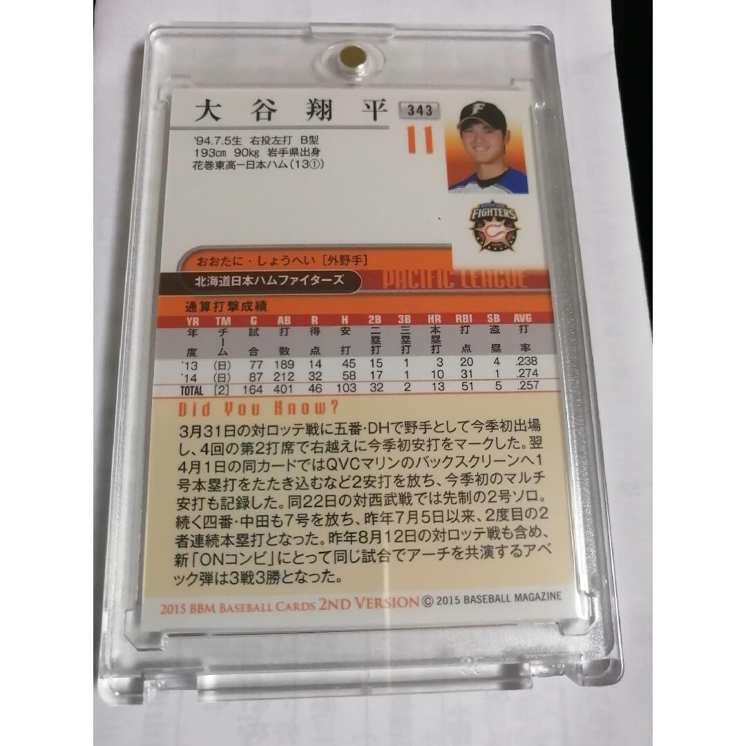 大谷翔平銀箔サイン入りBBMカード貴重なNPB時代の二刀流