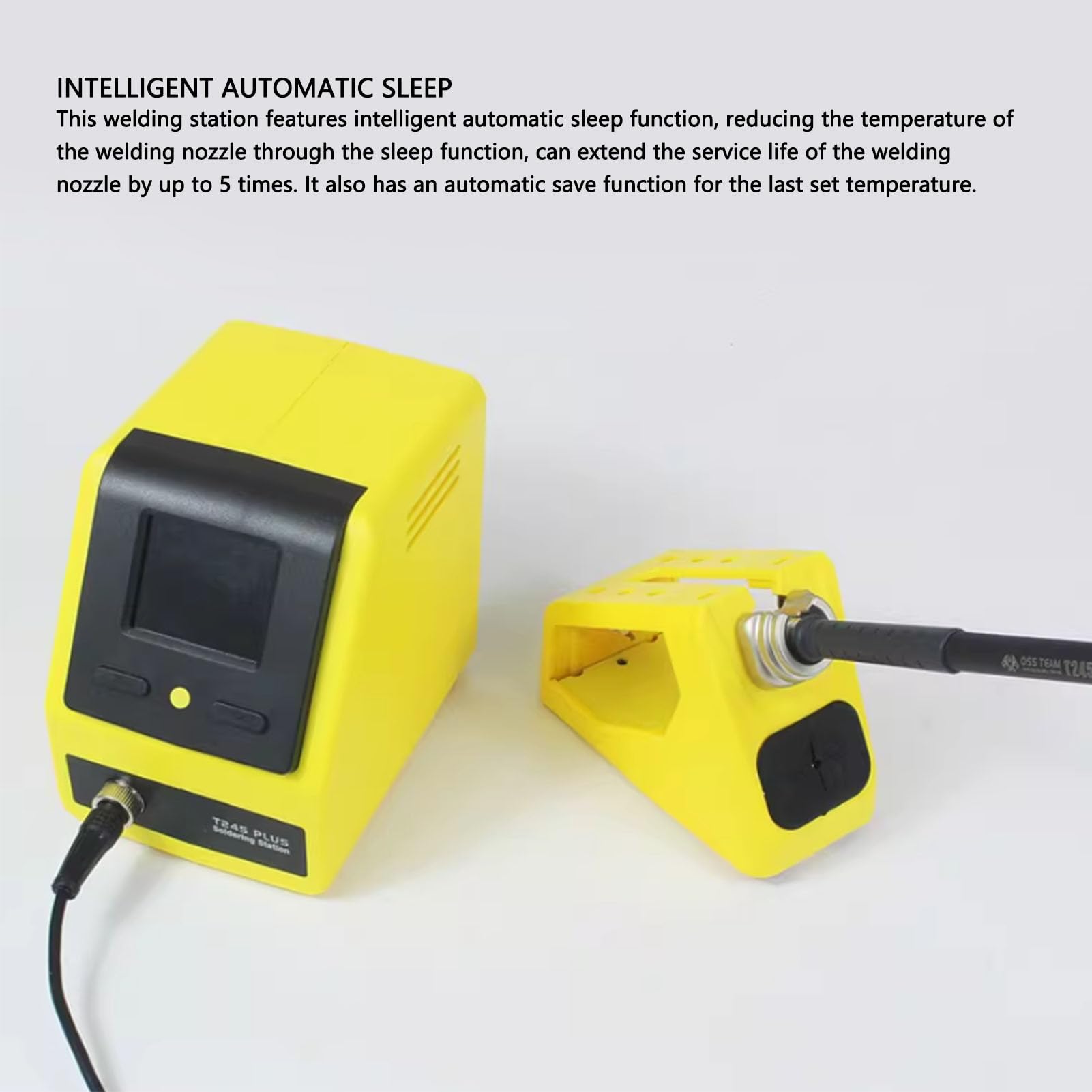 Vikye Zestaw Stacji Lutowniczej T210 Plus 120 W, Szybkie Nagrzewanie 3S, Zestaw Stacji Lutowniczej z Wyświetlaczem LCD i opalarką, Automatyczne Uśpienie i Obsługa Kalibracji (wtyczka UE)