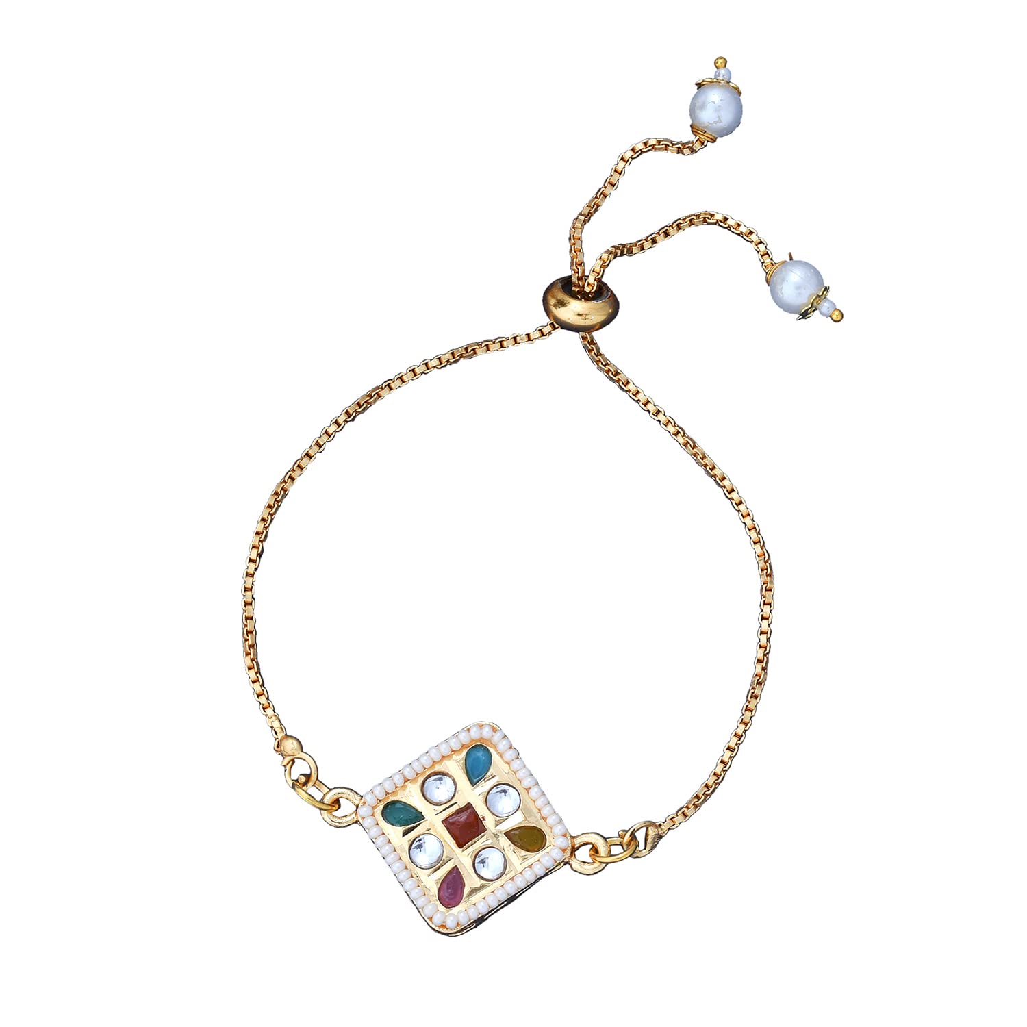 VOYLLA CZ Embellished Gold Toned Bracelet Style Rakhi (B0B3JL333M) Amazon Price History, Amazon Price Tracker