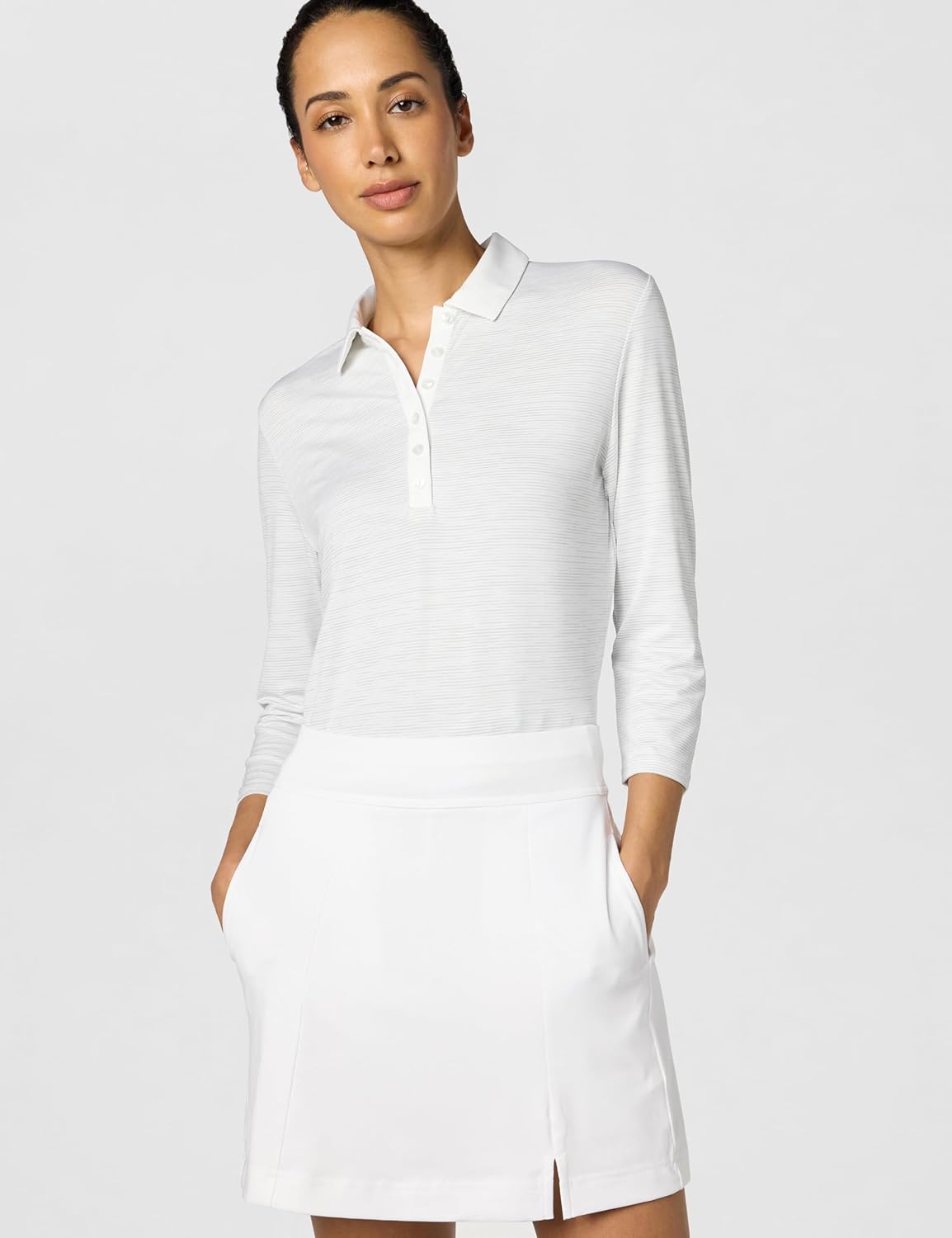 Callaway Women's Swingtech™ 3/4 Sleeve Space Dye Golf Polo Shirt