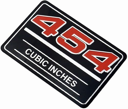 Miniatura 3 de 2 emblemas de 454 pulgadas cúbicas 3D cubierta de válvula de metal Insertar calcomanía Tonawanda 12393652 Negro Rojo