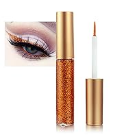 Vista 7 de Delineador de ojos líquido con purpurina, delineador de ojos con purpurina plateada, resistente al agua, de secado rápido, de alto pigmento