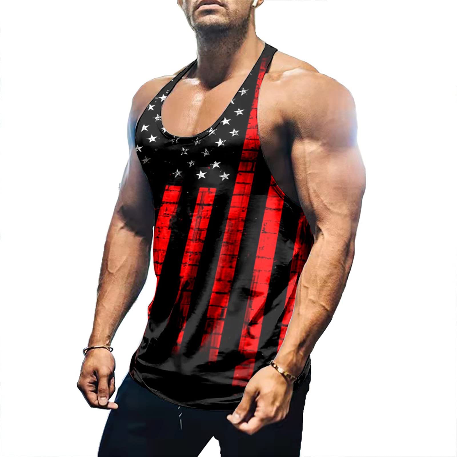 Hongwenstore Men's Union Jack Vintage British Flag Tank Top United Kingdom Flag Tank Tops