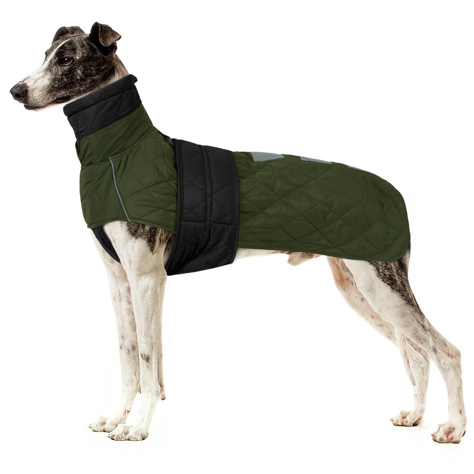 Wasserdichter Windhundmantel, Wasserdichter Winddichter Jacken für Windhund Rollkragenpullover Fleece Windhund Sweater Salukis warm Mantel