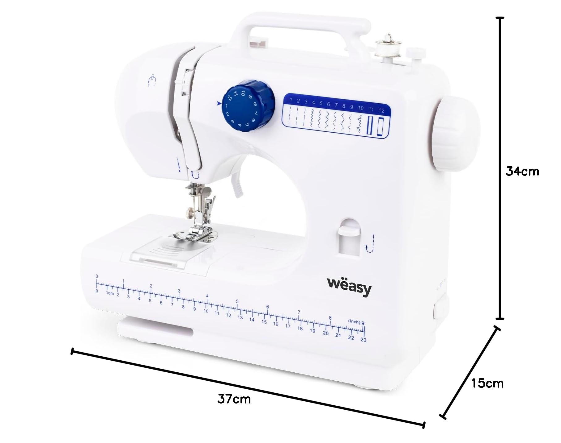 WINKEL SW45 Macchina da Cucire, Bianco, 30 x 11 x 26 cm
