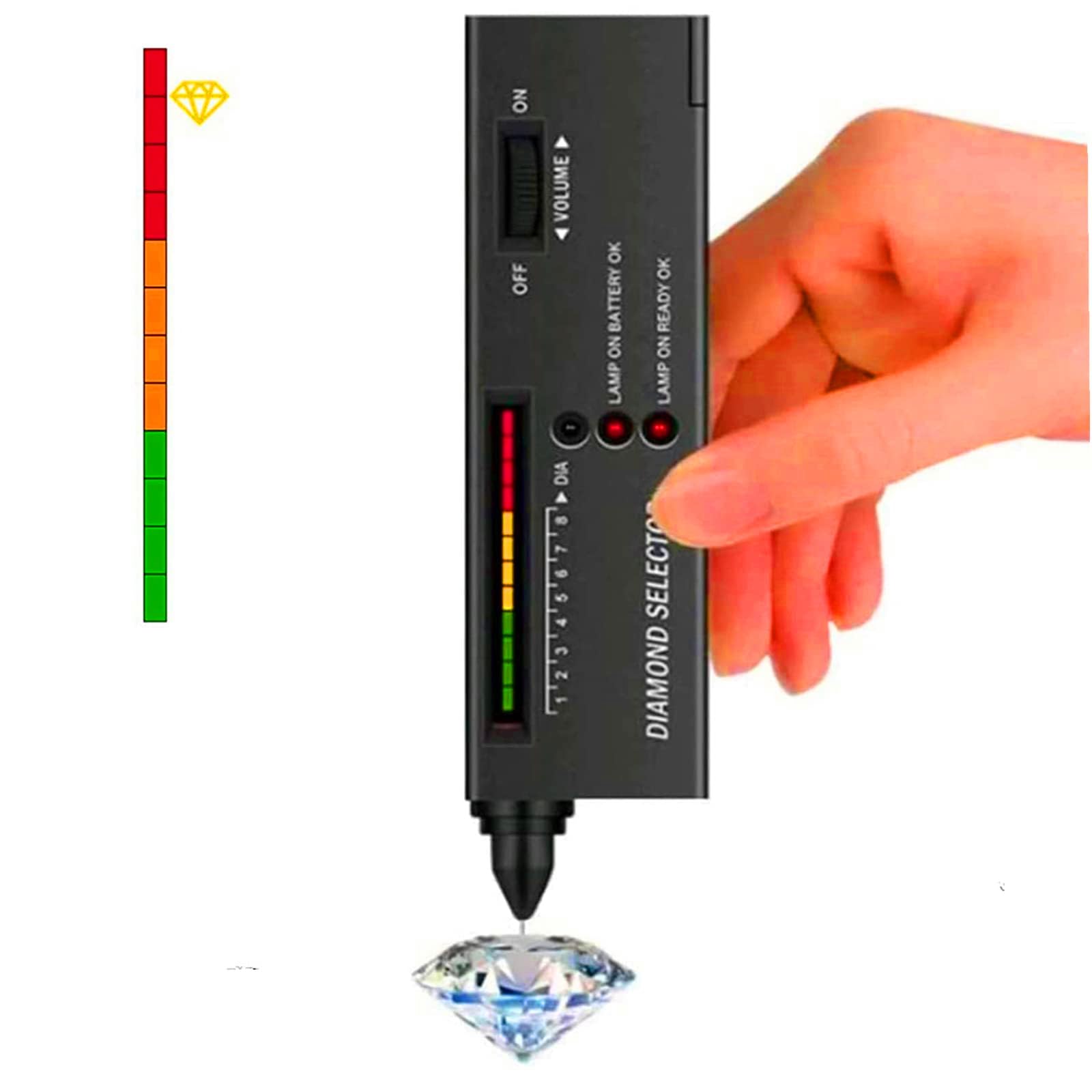 Best Sellers Diamond Tester Pen,High Accuracy Jewelry Diamond Tester Tool for Novice and Expert, Thermal Conductivity Meter(Diamond Tester)