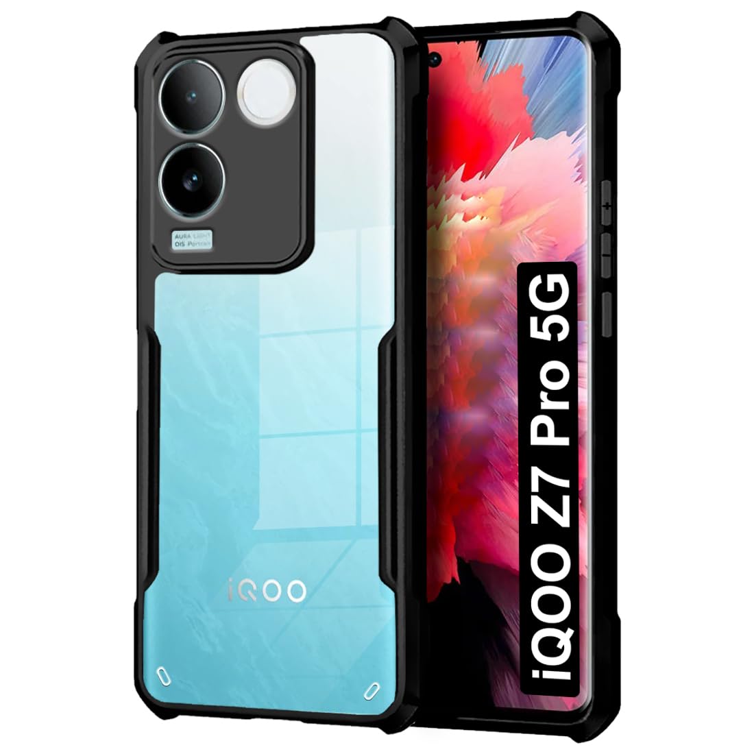 Fashionury Ultra-Hybrid Crystal Clear Back Cover Case for iQOO Z7 Pro 5G | Total Camera Protection | Shockproof Design | Transparent Back (PC & TPU) iQOO Z7 Pro 5G (B0CK2KHVLT) Amazon Price History, Amazon Price Tracker