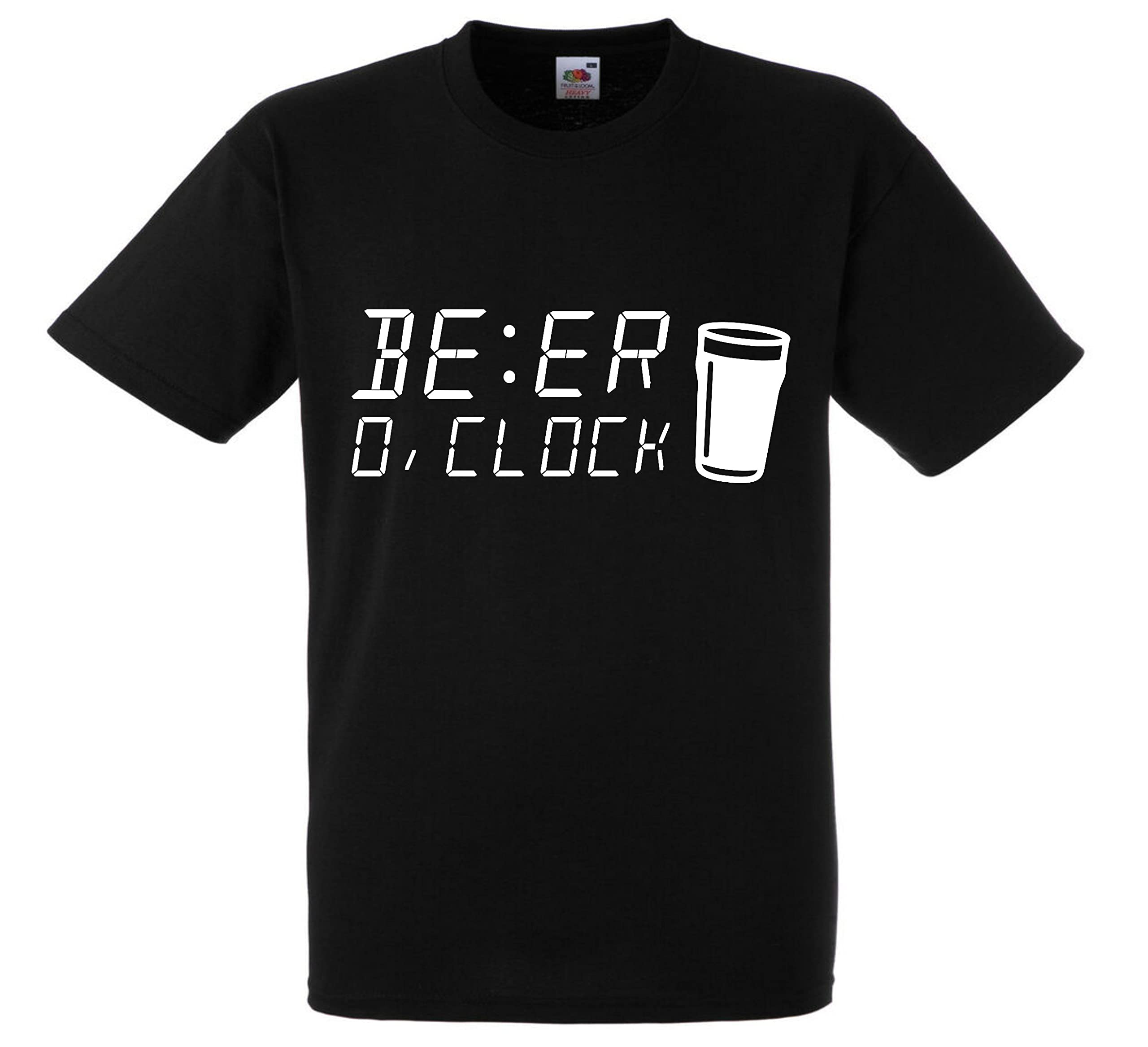 Beer o Clock Cider Alcohol Mens Premium Funny Tshirt top Novelty Gift Present dad Husband boy Black
