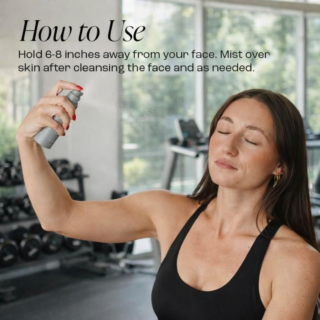 Post Gym Workout Face Spray Hypochlorous Acid Toner | Reduce Breakouts, Cleanser, Moisturizing Face Mist | Calm & Soothe Redness (The Daily Essential Co.)