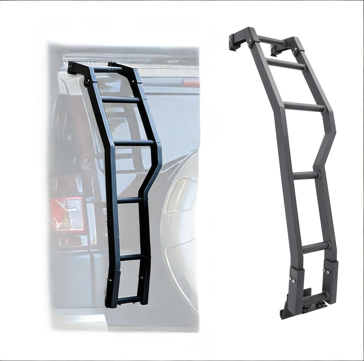 Rear Gate Ladder Kit Left Side Tailgate Step Ladder For Toyota FJ Cruiser 2007 2008 2009 2010 2011 2012 2013 2014 2015 2016-2020 2021, No Need Drilling Any Holes