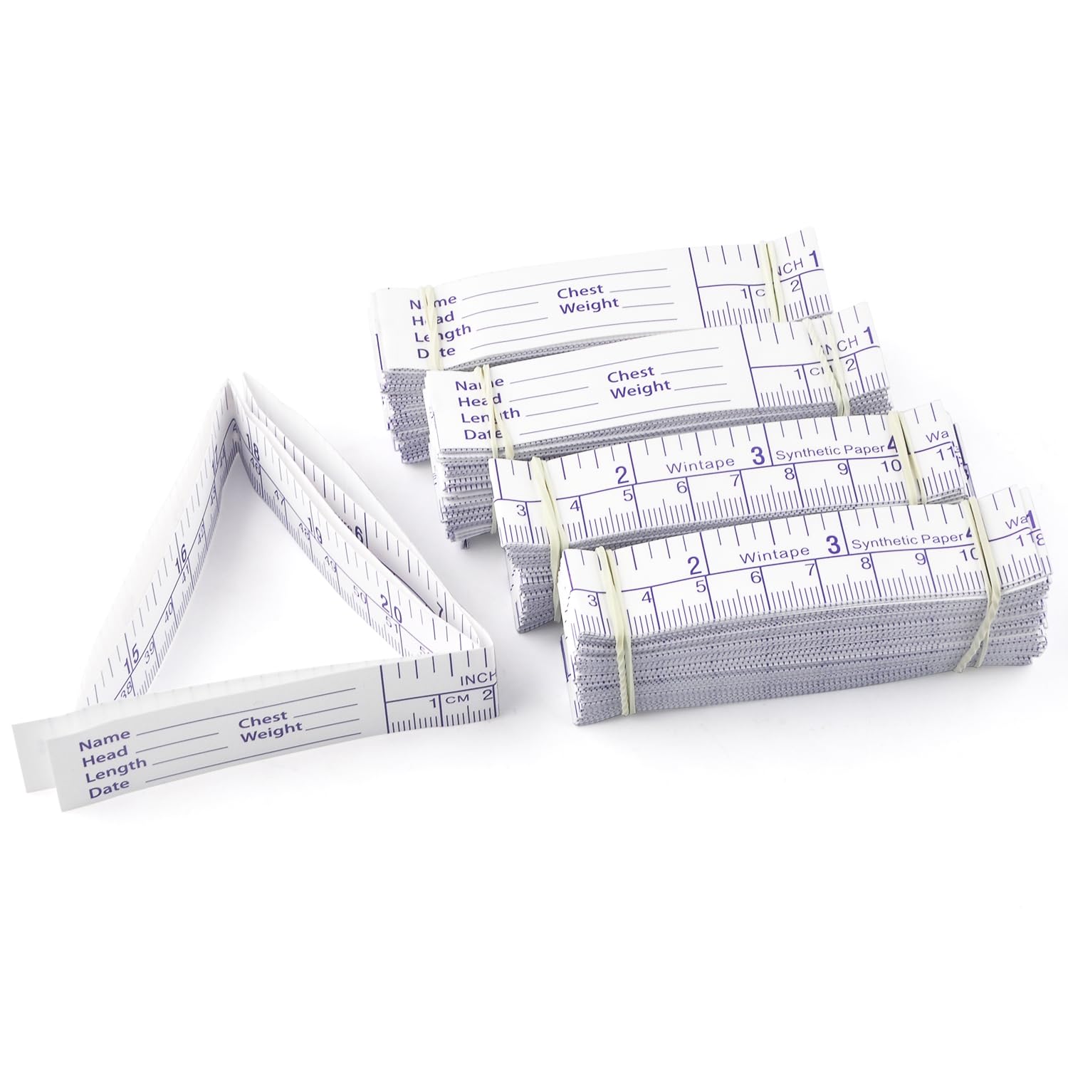 Paquete de 100 cintas métricas de papel de 60 cm, reglas desechables para medir heridas, cinta métrica Educare, herramientas de medición de heridas, regla de medición médica