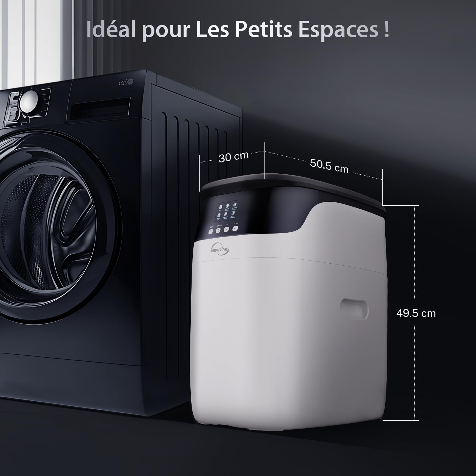 iSpring WCS15KG-E Adoucisseur d’Eau Domestique Haute Capacité | Rinçage Automatique, Système pour Toute la Maison, Adoucisseur d'Eau Domestique, Haute Capacité de Filtration