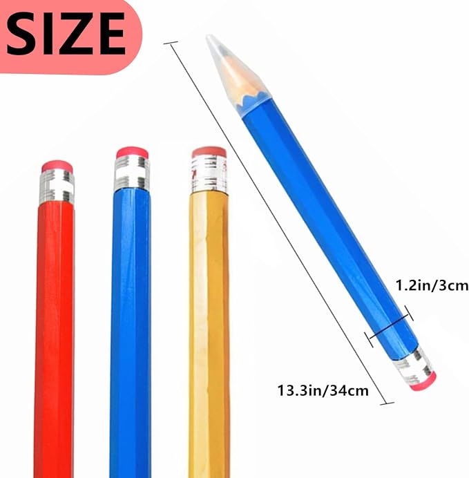 Lápices gigantes de madera jumbo 13.3'' rojos miniatura 2