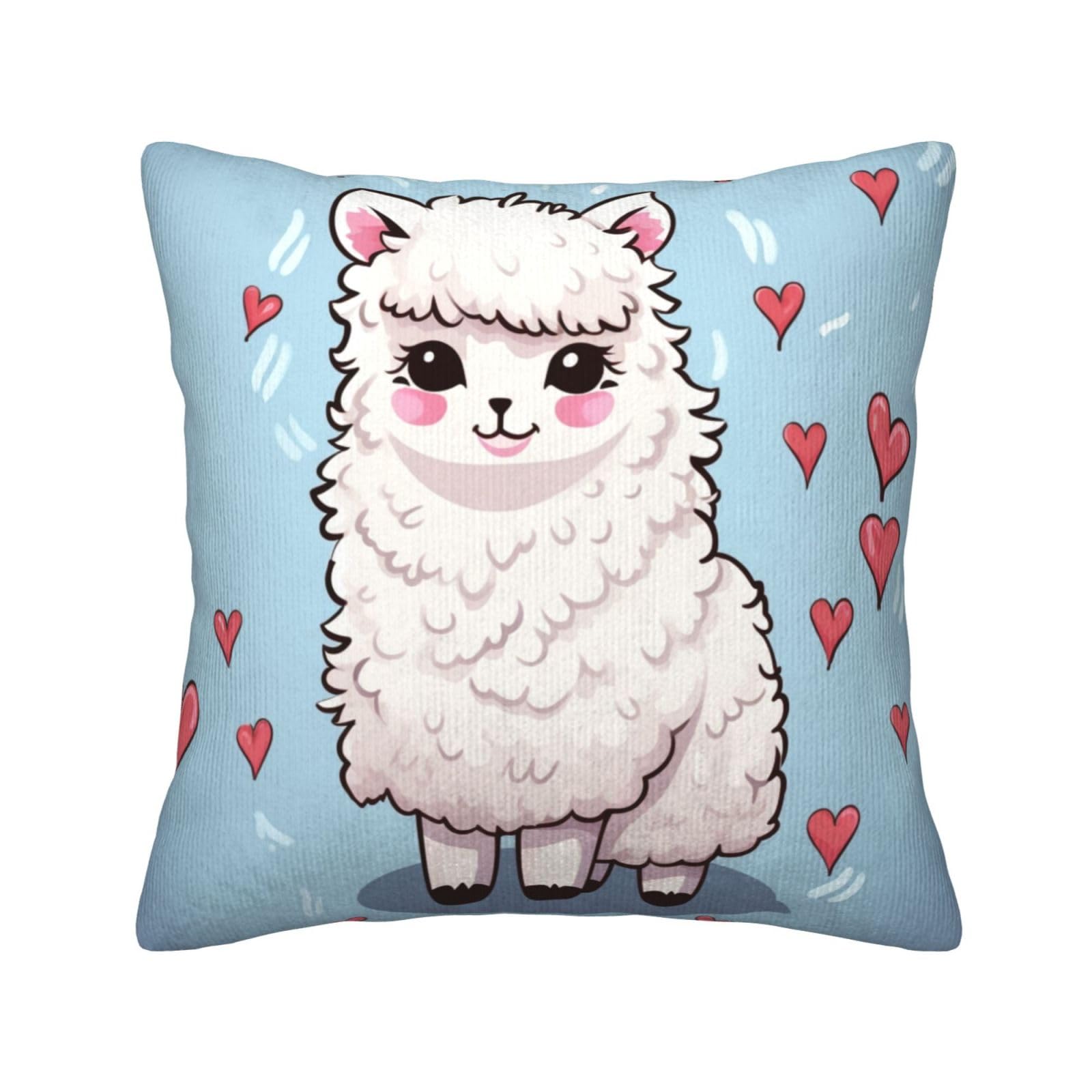 Housse de coussin en velours côtelé alpaga 50x50 cm pour déco canapé salon