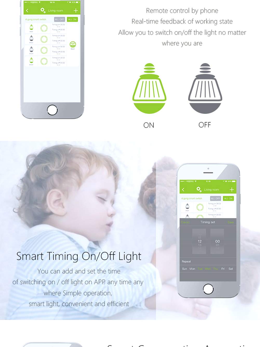 Interruptor inteligente WiFi estándar de Reino Unido, 4 interruptores, control de voz, interruptor de pared WiFi, panel de cristal de 1000 W, 220 V, blanco