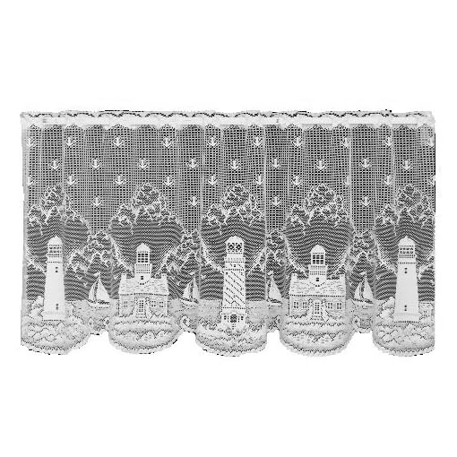 Heritage Lace Lighthouse 60-Inch Wide by 24-Inch Drop Tier, White