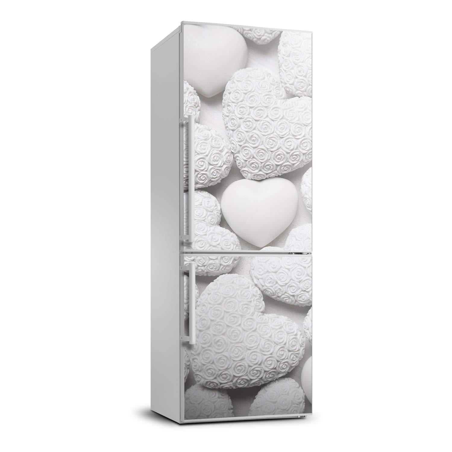 Autocollant frigo 60x180cm pour masquer les rayures et décorer avec un motif cœur