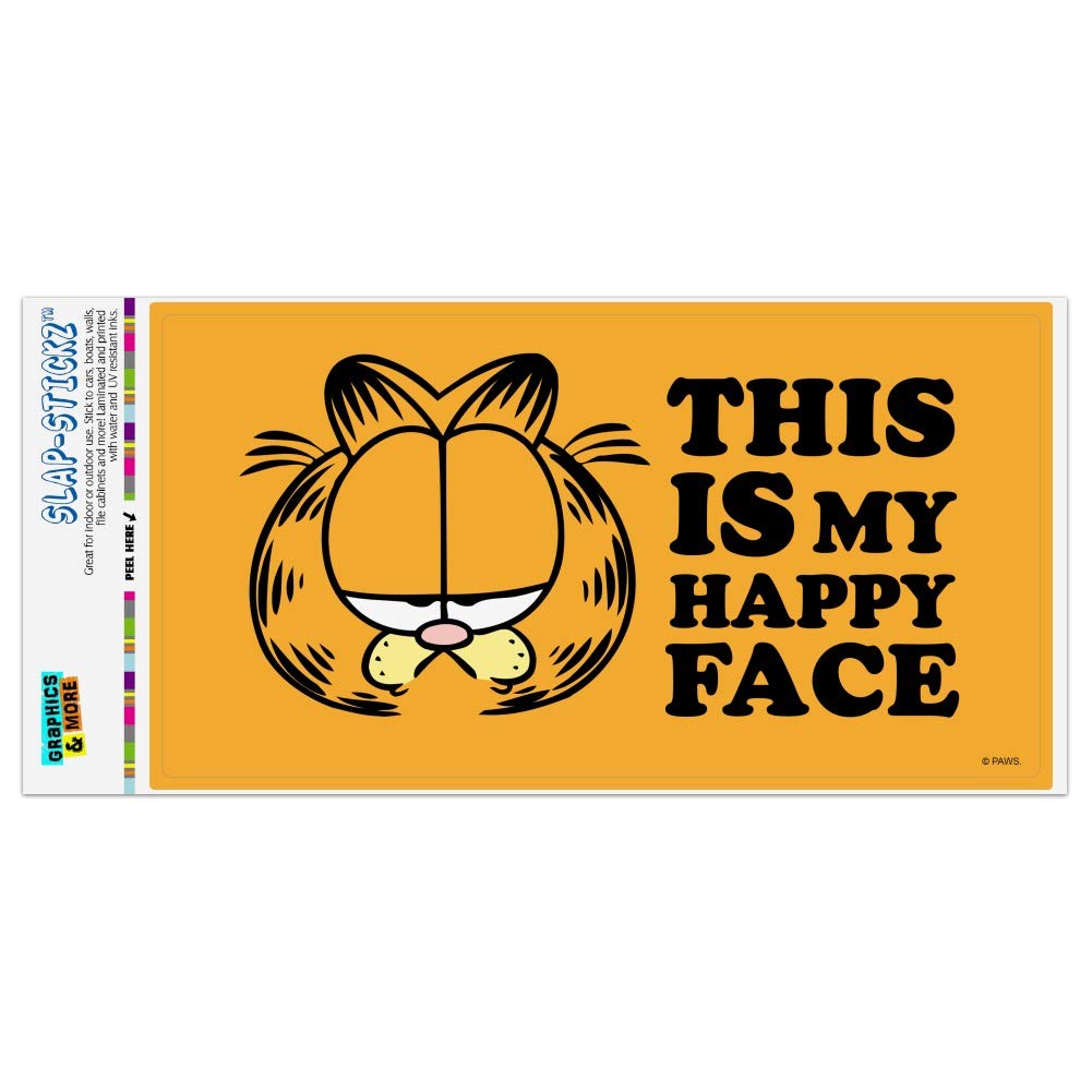 GRAPHICS & MORE Garfield This is My Happy Face Automotive Car Window Locker Bumper Sticker