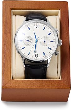 Solid Wood Watch Organizer - Display Case & Stand for Mens Watches & Bracelets