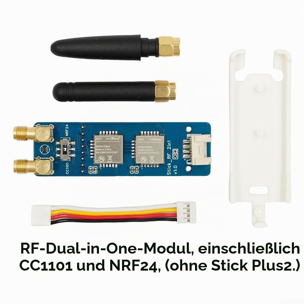 Besttoolifes 2-in-1 RF Modul für M5Stack für M5StickC PLUS2 für ESP32 Compact IoT Modul CC1101 für NR F24, kompatibel mit M5StickC PLUS2 DIY Elektronik (mit Schale)