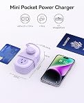ORICO Purple Travel Power Strip PD20W with 4 AC Outlets 3 USB Ports (1 USB-C), 4FT Flat Plug Extension Cord, Compact Portable Design for Business Travel, Cruise Ship Essentials-AP3