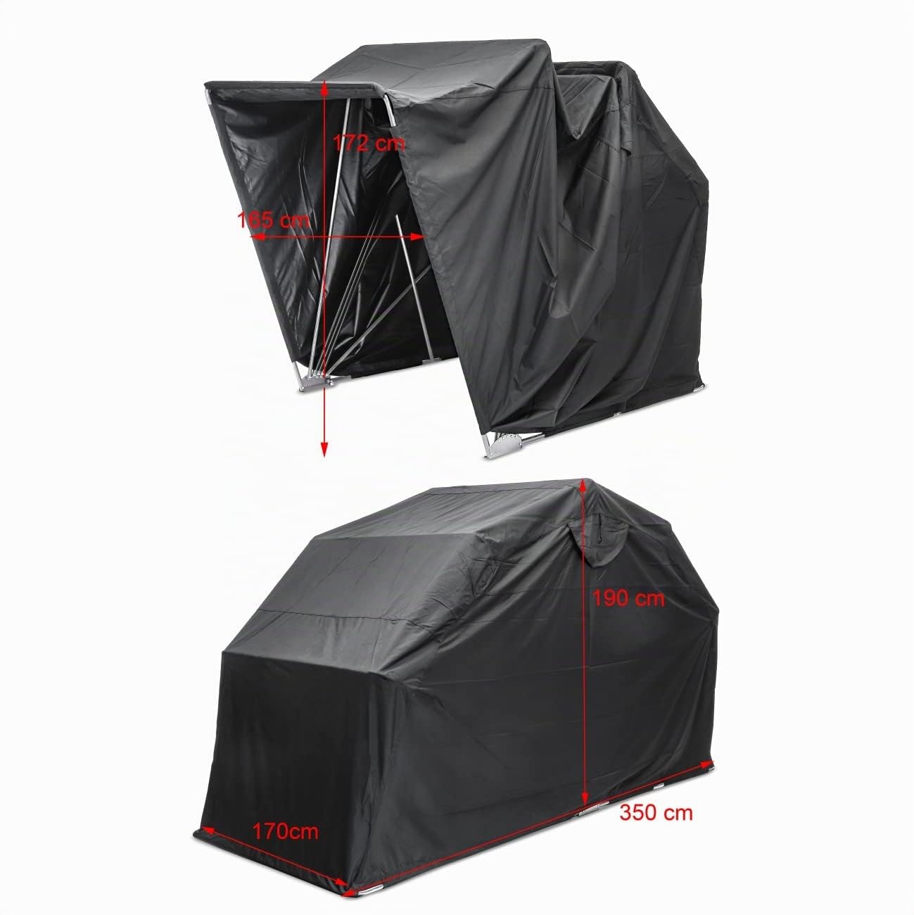Garaje Plegable Compatible para Motos, quads y ATVs Funda portatil XXXL Gris