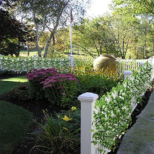 Ferial Artificial Vines For Decoration With Flowers 2 Pcs Hanging Plants Silk Garland White Morning Glory Vine Artificial Plants Outdoors 15Feet Fake Vine Plants For Wedding Indoor Wall Fence Baskets #TOP3