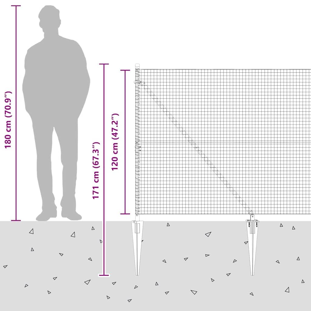 vidaXL Ogrodzenie z drutu spawanego z kolcami 50 x 1,2 m srebrny | Zrobione z długowiecznej stali ocynkowanej, W zestawie siatka, zaciski i drut do łatwego montażu,