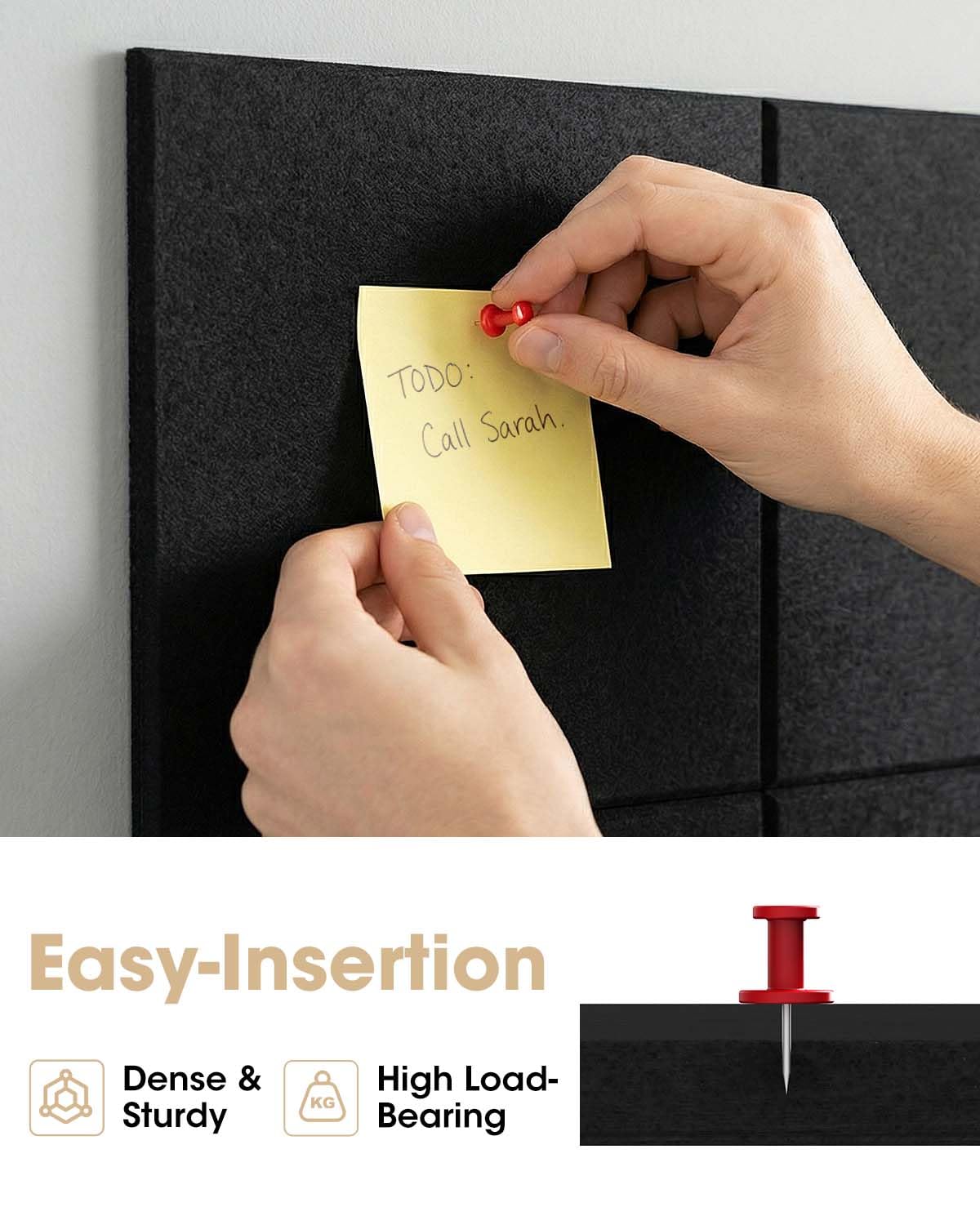 Pinnwand 12er Set selbstklebend,vision board，30x30cm je Tafel, 9mm dick, schallabsorbierend, inkl. Korkwand Alternative，90 bunte Pinnnadeln, für Büro, Küche, Kinderzimmer, Schule