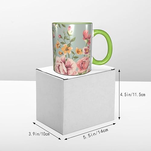 Miniatura 5 de Taza de café vintage de cerámica con asa, diseño de flores y rosas, estilo retro, con asa, tazas de té, tazas para café, tazas para beber, regalos