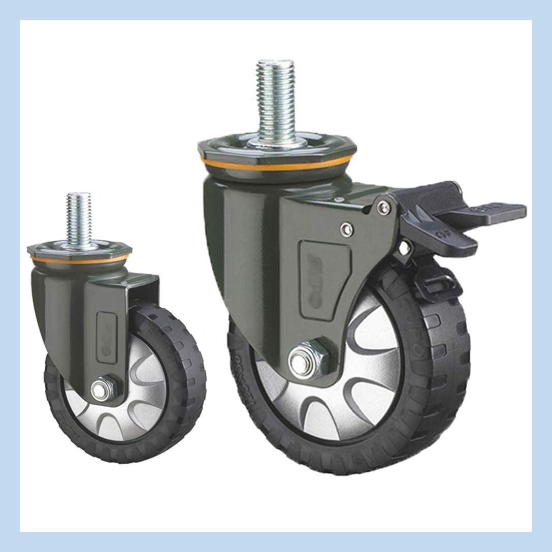 Ruedas industriales de goma para trabajo pesado 100/120/150 mm carga 1000 kg con freno