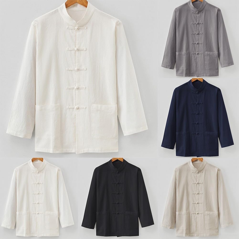 Veste traditionnelle chinoise pour homme Tai Chi Manteau Tang Costume Uniforme Cardigan