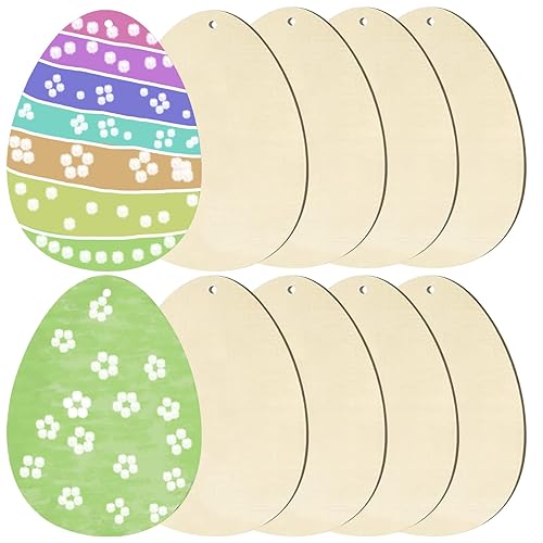 Large Size 7" Wooden Easter Egg Ornaments to Paint, Egg