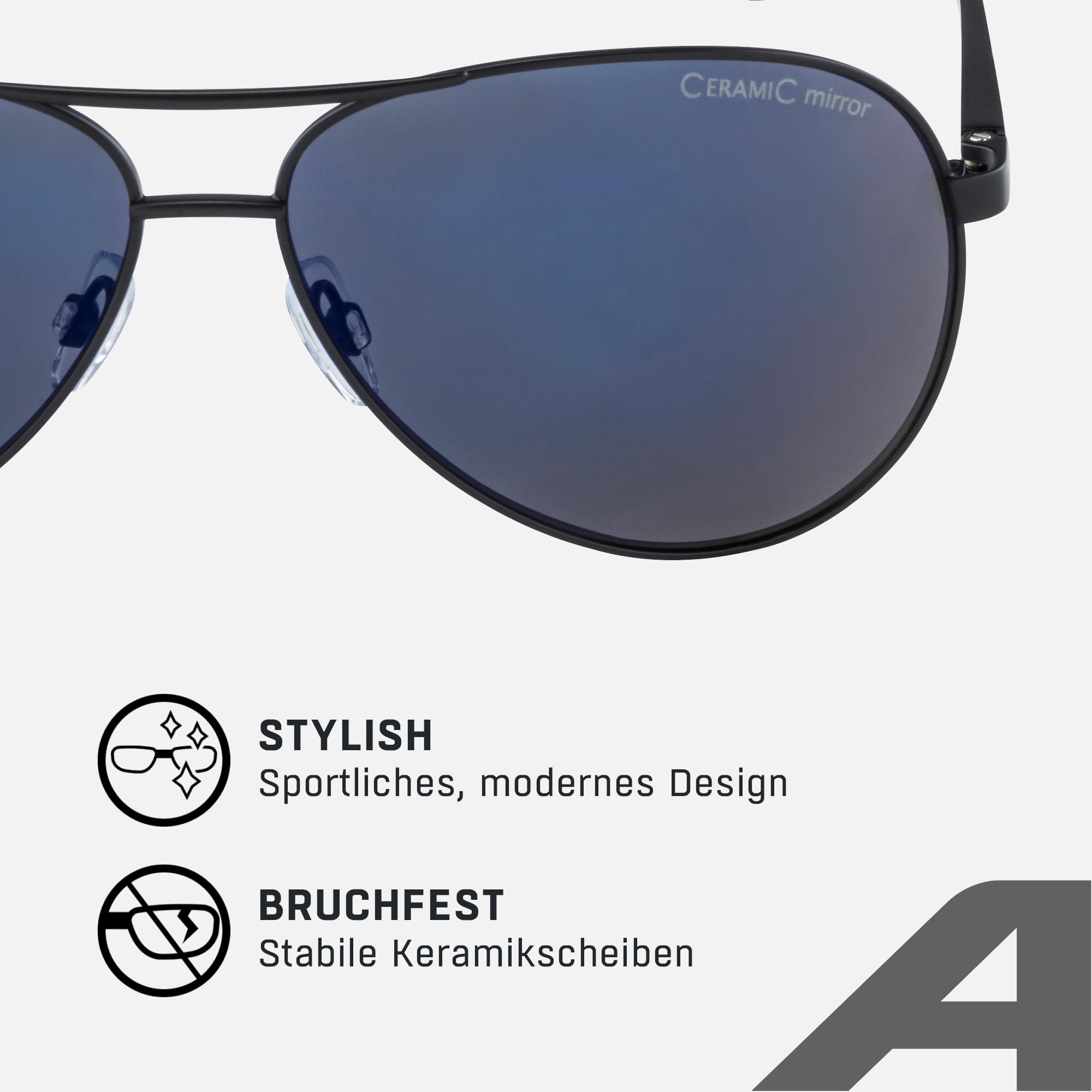 ALPINA A 107 - Verspiegelte und Bruchsichere Sonnenbrille Mit 100% UV-Schutz Für Erwachsene