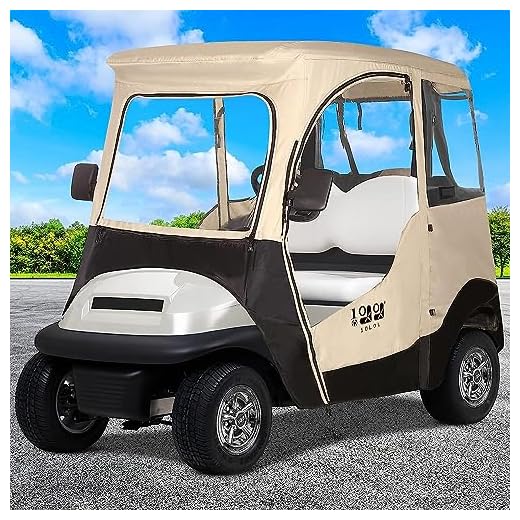 10L0L Luxury 2 Passenger Golf Trolley Case for Club Car Precedent, Driving Rain Cover with Roll-Up Windscreen, Clear Window on 4 Sides