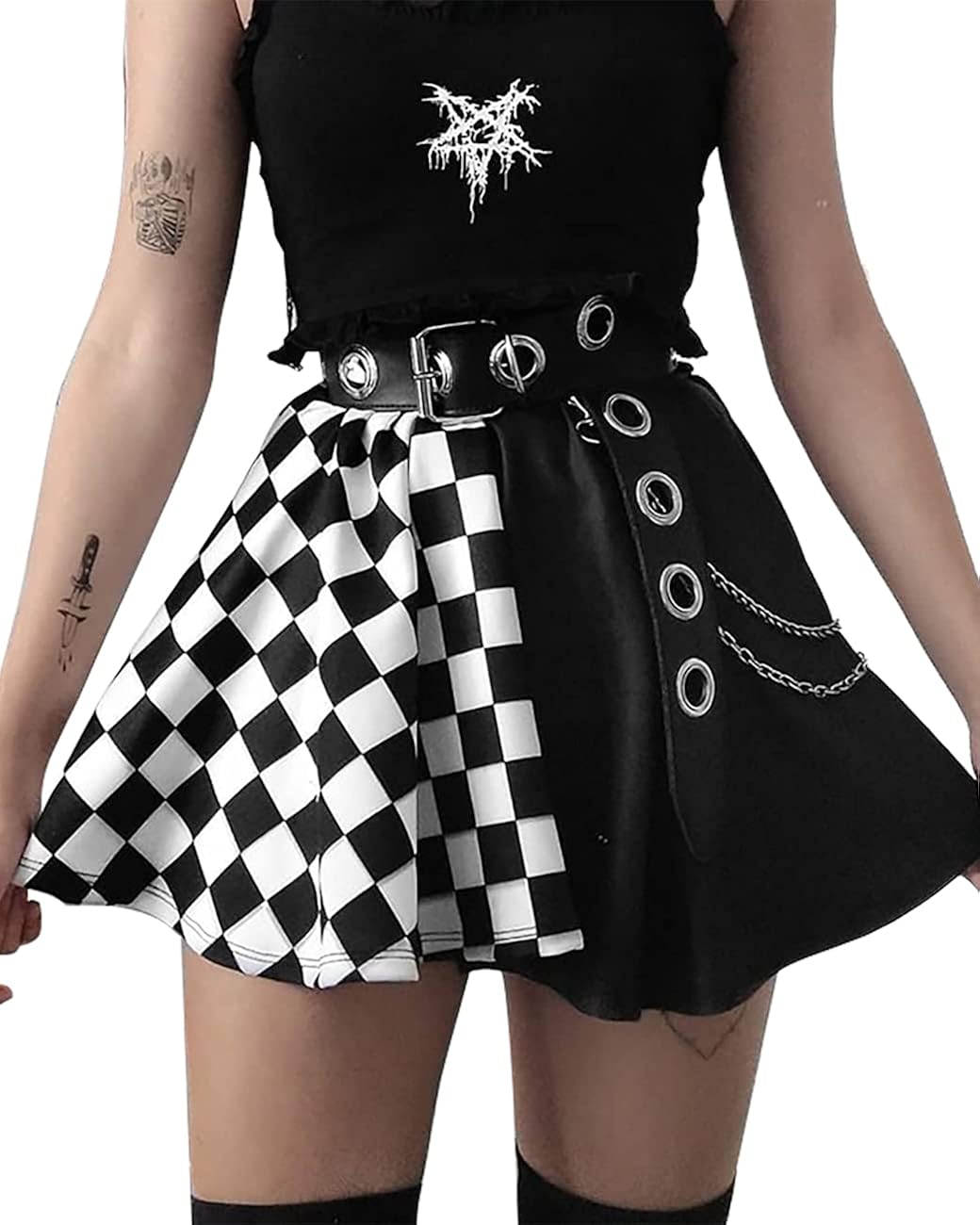 90s black a line skirt