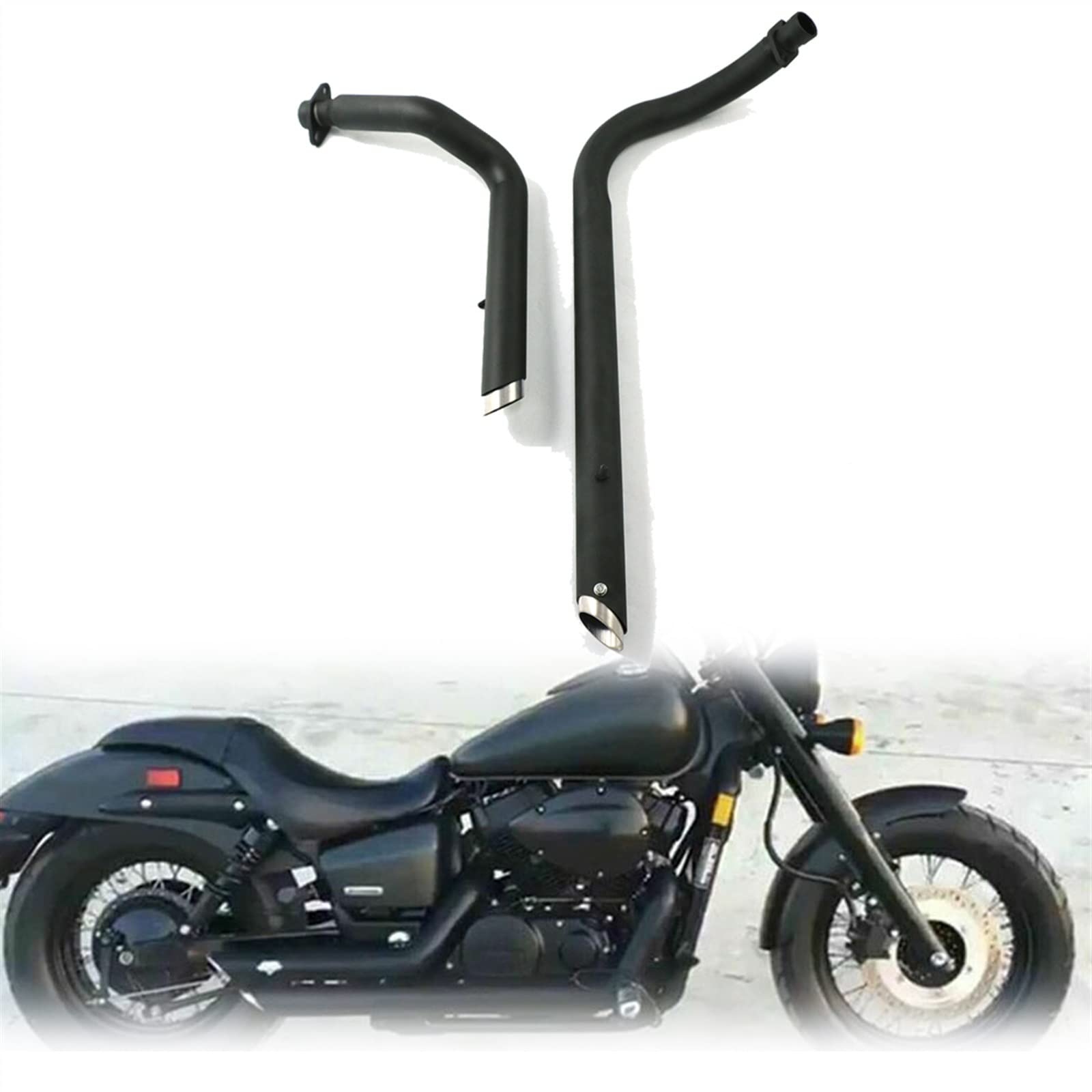 KEEPDSGN Black Aluminum Motorcycle Mirrors – Fits Honda Shadow Phantom VT750 Spirit Aero 600/750/1100, Universal