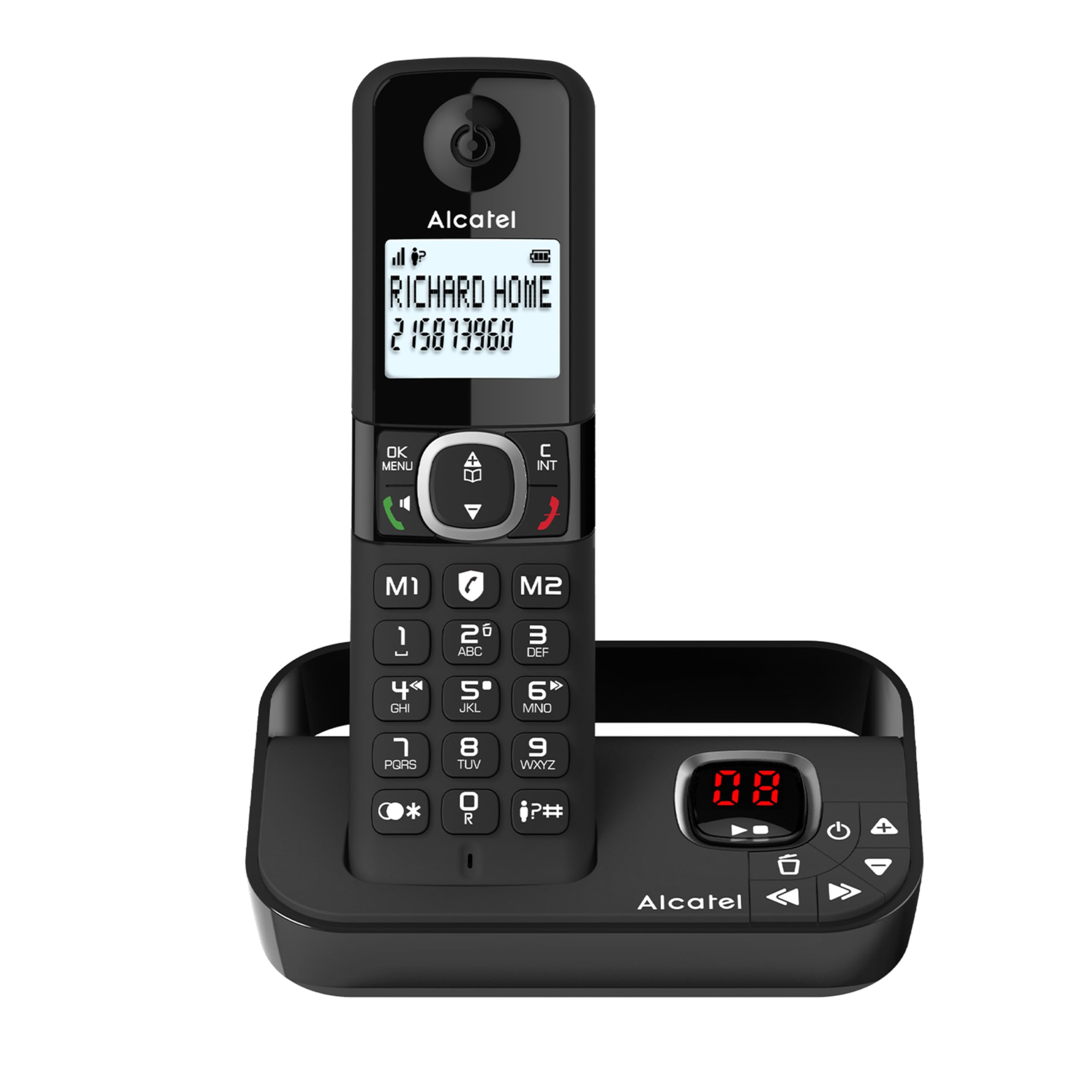 Alcatel F860 DECT Cordless Phone with Answering Machine - Single Handset