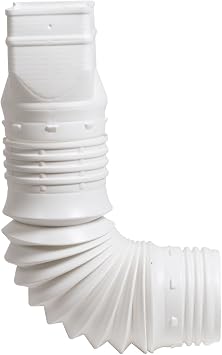 AMERIMAX Home Products Flex-Drain 53127 Flexible Downspout Extension Adapter, 3 by 4 by 4-Inch, White