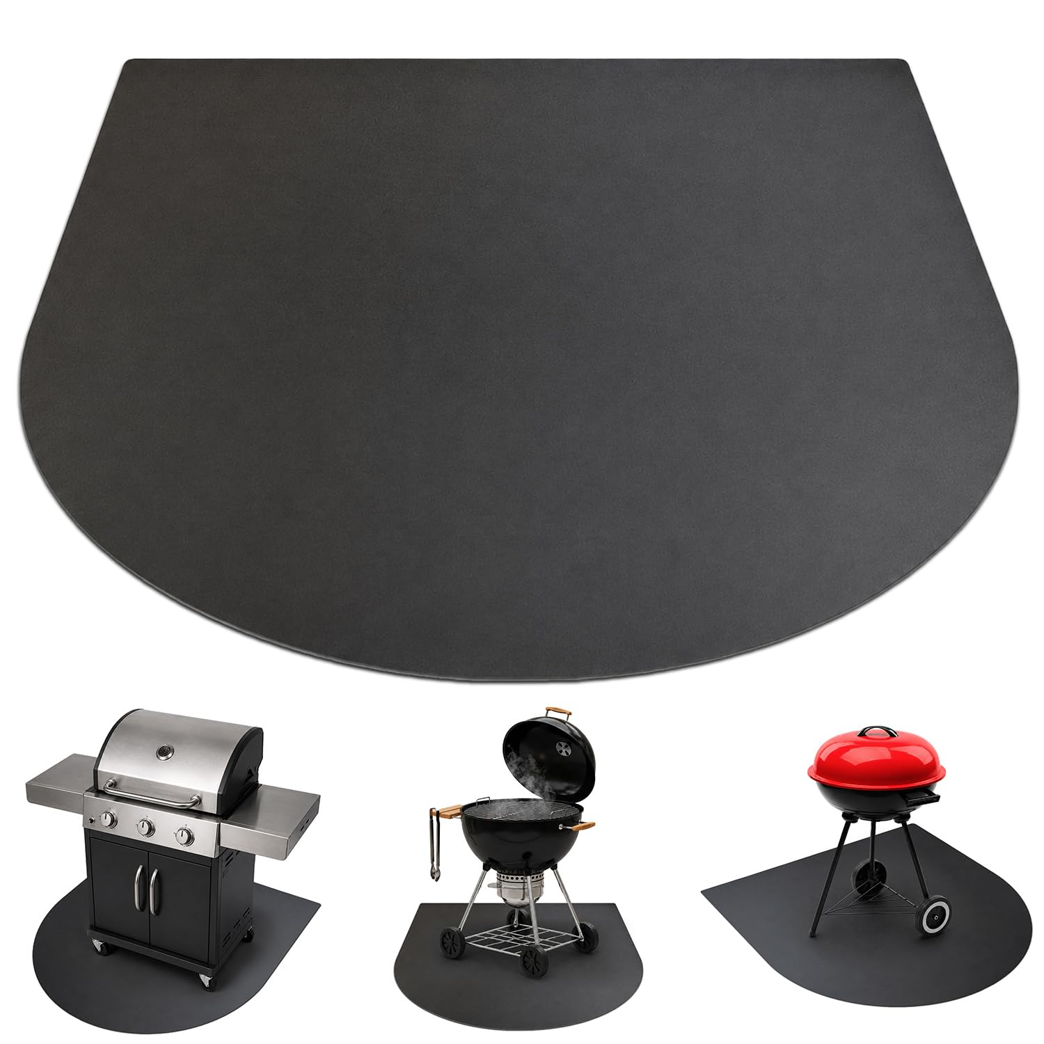 Hitzeschutz Platte 80x90 cm | Stahlplatte | Wetterfest | Schmutzabweisend | für Grillen | Leicht zu Reinigen | Schwarze Farbe | Schützt vor Fettspritzern | Hitzebeständig