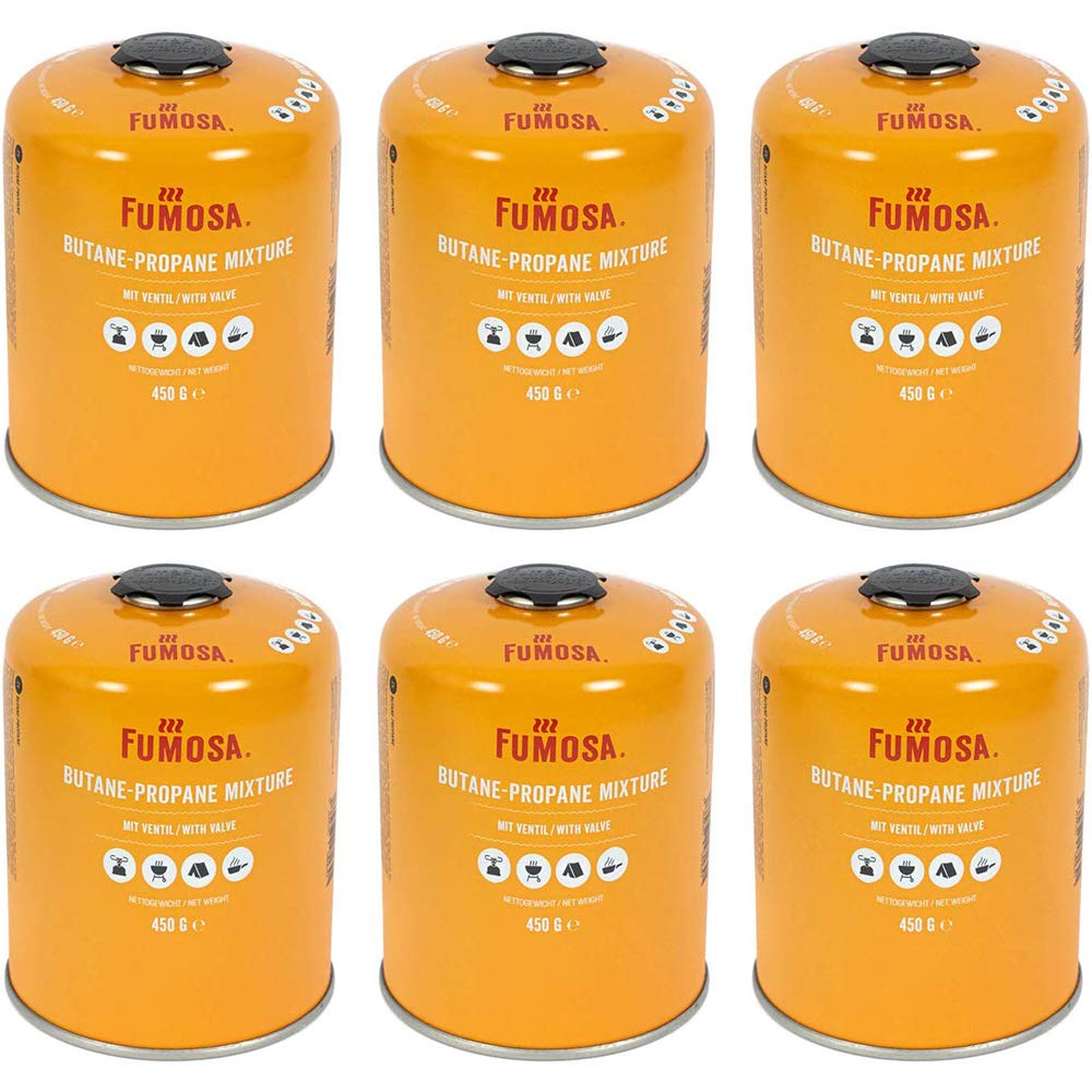 FUMOSA Gaskartuschen Set für Weber Q100/1000-Serien, Performer & Go Anywhere, Ventilkartusche je 450g Anzahl 6 Kartuschen