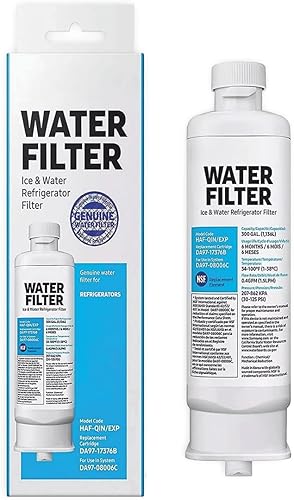 Samsunng HAF-QINEXP - Filtro de agua para refrigerador, repuesto compatible con DA97, agua y hielo, filtración de bloque de carbono, reducción del