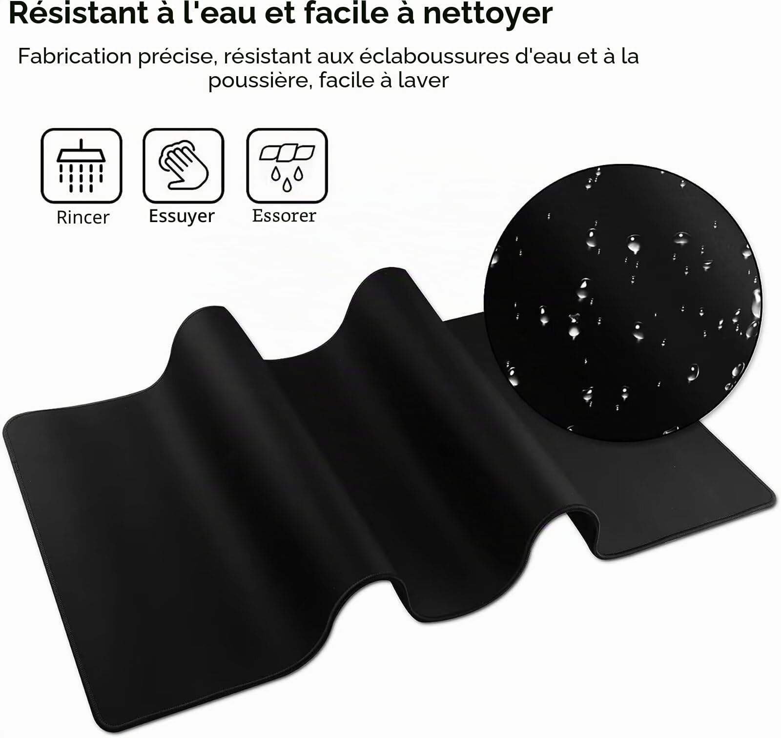 Tapis de Souris Gaming XXL 1200x600x3mm,Tapis de Souris à Bords Cousus Grand,Base en Caoutchouc Antidérapante pour Joueur/Bureau/Bureau/Maison(Astronaute Noir Anime)